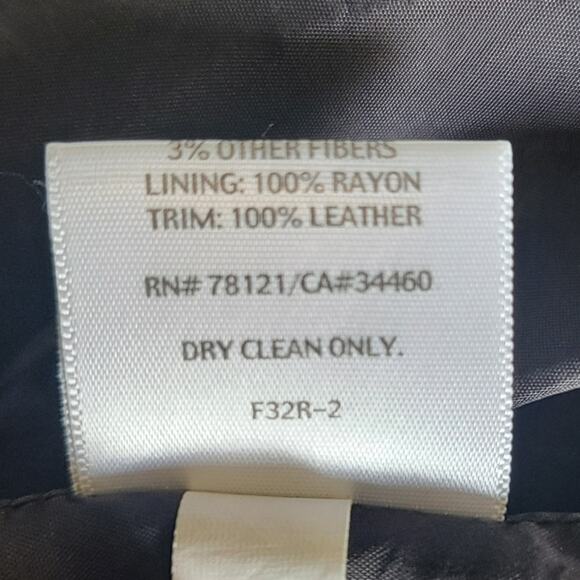 Eileen Fisher Woman 1X Black & White Tweed Leather Trim Full Zip Blazer Jacket - Picture 13 of 13